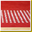 Stainless Steel Dots embedded in Red Carpet